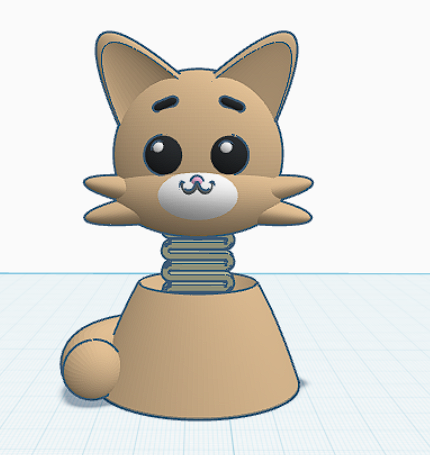 Spring Kitty Bobble Head Digital file 3D Model